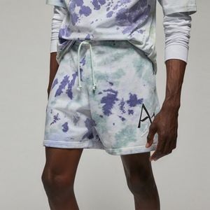 Mens Nike Jordan Shorts Cotton Athletic Purple Teal